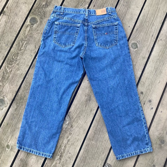 TOMMY HILFIGER Vintage Cropped Wide Leg Jeans Blue Denim Size 8 - Picture 7 of 12